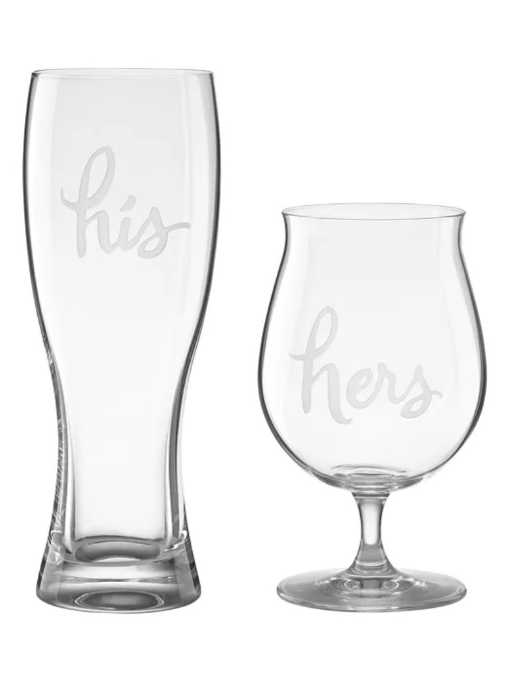 Kate Spade Two Of A Kind His & Hers Beer Glasses, Set of 2
